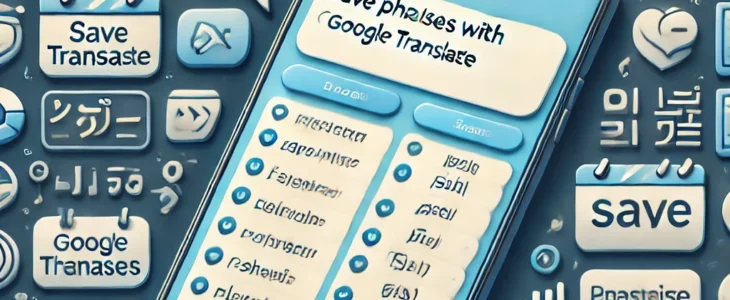 dall·e 2025 02 03 11.07.14 an informative and visually appealing image for a comprehensive guide on 'save phrases with phrasebook on google translate'. the image includes a smar