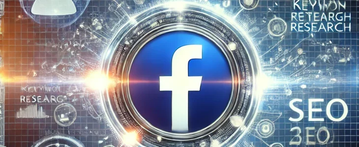 imagesdall e 2025 02 10 14.05.35 a futuristic digital concept of facebook seo in 2025. the image features a glowing facebook logo at the center surrounded by digital analytics graphs