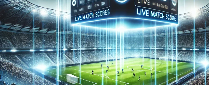 imagesdall e 2025 02 10 19.15.38 a modern and dynamic digital illustration of a football stadium with a large screen displaying live match scores. the stadium is filled with cheering