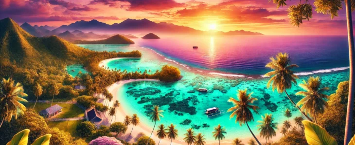 imagesdall e 2025 02 17 09.36.34 a breathtaking view of the gili islands indonesia featuring crystal clear turquoise waters white sandy beaches and lush green palm trees. the back