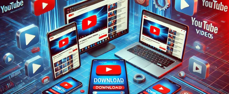 Imagesdall E 2025 03 07 20.38.05 An Informative Digital Illustration Showing How To Download Youtube Videos On Any Device Step By Step Guide. The Image Features A Smartphone Lapt