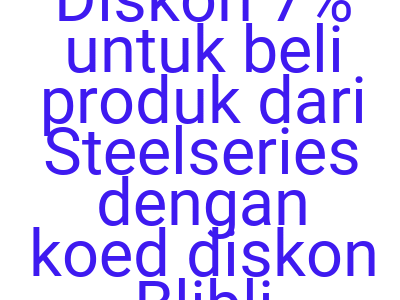 Imagesdiskon 7 Untuk Beli Produk Dari Steelseries Dengan Koed Diskon Blibli
